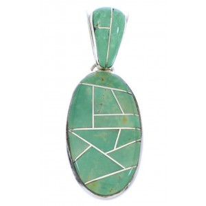 Turquoise Inlay Jewelry Sterling Silver Pendant GS75683