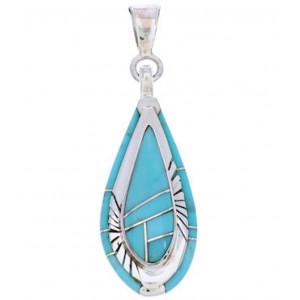 Turquoise Genuine Sterling Silver Southwest Pendant EX29013