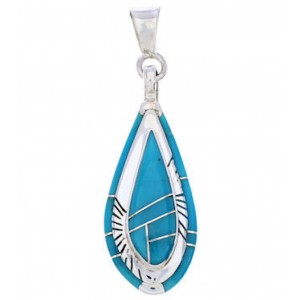 Genuine Sterling Silver Turquoise Southwest Pendant EX29015