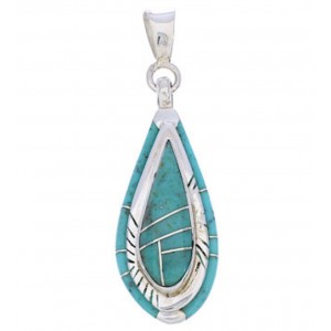 Southwestern Turquoise Sterling Silver Pendant EX29025