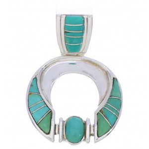 Turquoise And Sterling Silver Southwest Slide Pendant EX28471