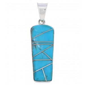 Southwest Turquoise Inlay Sterling Silver Pendant PX24039