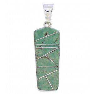 Southwest Turquoise Inlay and Sterling Silver Jewelry Pendant PX24064