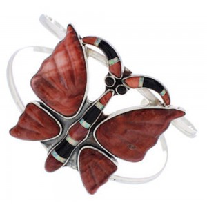 Southwestern Jewelry Silver Multicolor Butterfly Cuff Bracelet EX27508