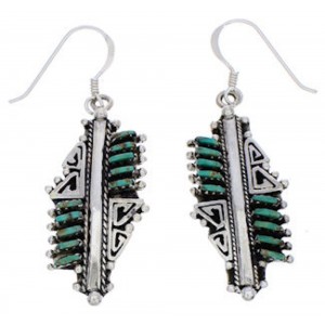 Sterling Silver Turquoise Jewelry Southwest Water Wave Hook Earrings PX33016