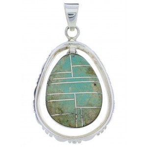 Silver Turquoise Inlay Jewelry Pendant PX30104