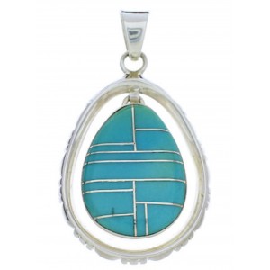 Turquoise Jewelry Sterling Silver Southwestern Pendant PX30118