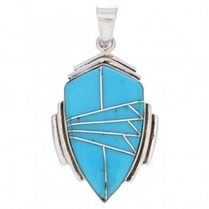 Sterling Silver And Turquoise Southwestern Pendant EX29638