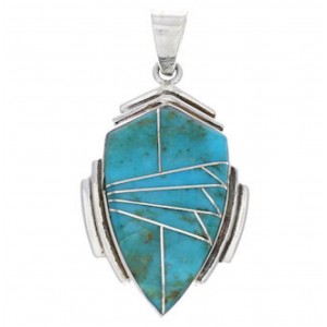 Genuine Sterling Silver Turquoise Southwest Pendant EX29639