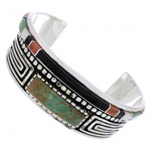 Water Wave Multicolor Sterling Silver Cuff Bracelet MX27559