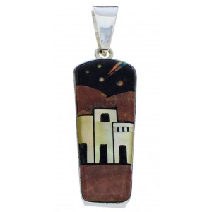 Native American Village Or Pueblo Design Multicolor Pendant PX29748