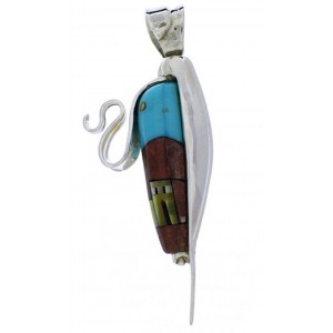 Reversible Native American Design Multicolor Corn Pendant PX29756