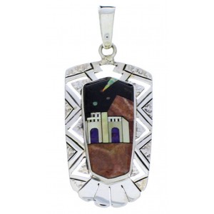 Native American Design Silver Multicolor Pendant Jewelry PX29758