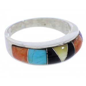 Multicolor Authentic Sterling Silver Ring Size 7-3/4 JX37964