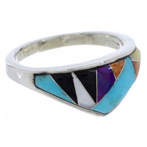 Silver Multicolor Southwest Ring Size 7-1/2 JX37987