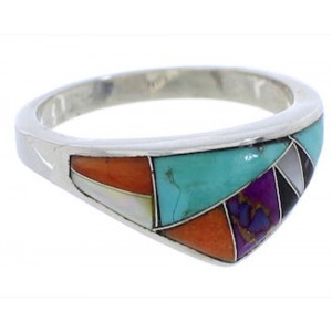 Authentic Southwest Turquoise Multicolor Ring Size 6-3/4 JX38046