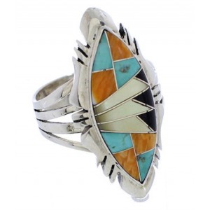 Multicolor Southwest Authentic Sterling Silver Ring Size 6-3/4 JX38187