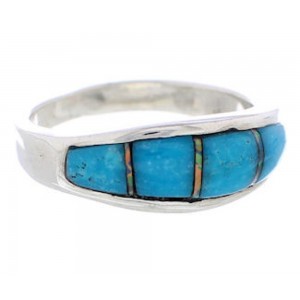 Opal And Turquoise Southwest Sterling Silver Ring Size 6-1/4 CX50624