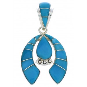 Turquoise Inlay Silver Naja Pendant PX23876