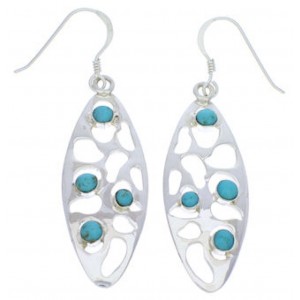 Southwest Turquoise Sterling Silver Hook Earrings Jewelry JX22911