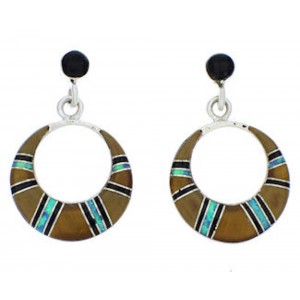 Sterling Silver Post Dangle Earrings Multicolor PX24156