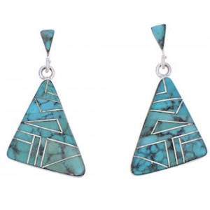 Southwestern Turquoise Silver Jewelry Post Dangle Earrings JX24051 