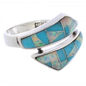 Opal Inlay And Turquoise Ring Size 5-3/4 ZX35613