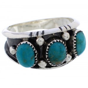 Sterling Silver Southwest Turquoise Ring Size 8-3/4 WX36824