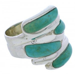 Silver Jewelry Southwest Turquoise Ring Size 5-3/4 FX21951