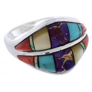 Sterling Silver Multicolor Southwest Jewelry Ring Size 6-3/4 MX23412
