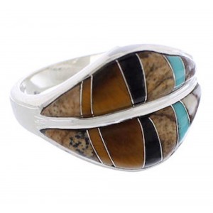 Sterling Silver Jewelry Tiger Eye Multicolor Ring Size 8-3/4 MX23514