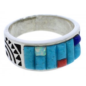 Southwest Multicolor Turquoise Jewelry Ring Size 6-3/4 Jewelry VX36248