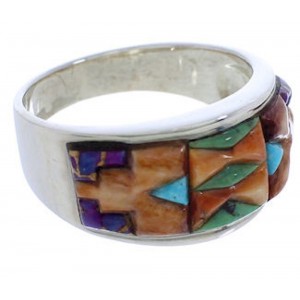 Multicolor Turquoise Sterling Silver Ring Size 8-3/4 VX36260