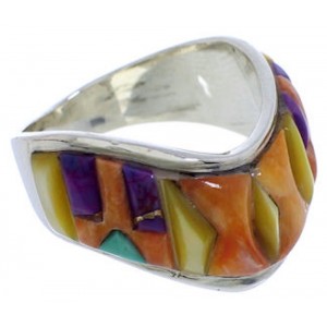 Multicolor Turquoise And Oyster Shell Jewelry Ring Size 7-1/2 VX36303