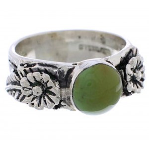 Flower Silver Turquoise Southwestern Jewelry Ring Size 5-3/4 TX27959