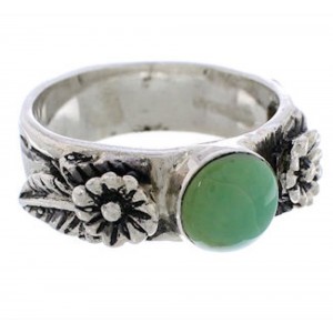 Southwest Sterling Silver Turquoise Flower Ring Size 6-1/4 TX28000