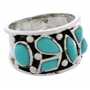 Sterling Silver Turquoise Jewelry Southwest Ring Size 6-1/4 TX28334