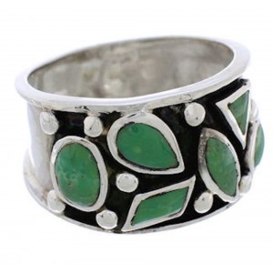 Southwest Genuine Sterling Silver Turquoise Ring Size 6-1/4 TX28343