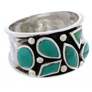 Southwest Sterling Silver Turquoise Ring Size 7 TX28352