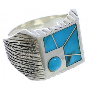 Genuine Sterling Silver Turquoise Ring Size 11-3/4 UX33190