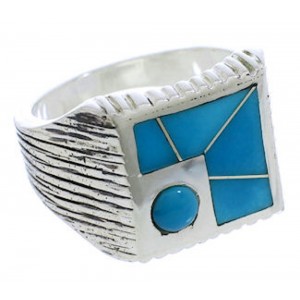 Southwest Sterling Silver And Turquoise Ring Size 12-1/4 UX33235
