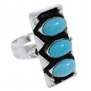 Silver And Turquoise Southwestern Ring Size 5-1/2 UX33244