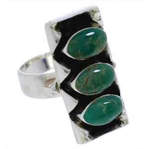 Sterling Silver Jewelry Turquoise Ring Size 7 UX33271