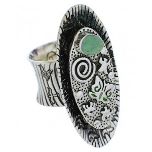 Silver Jewelry Bear Butterfly Turquoise Ring Size 5-1/2 PX41299