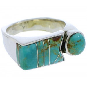 Authentic Sterling Silver And Turquoise Ring Size 8-3/4 UX39661