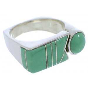 Genuine Sterling Silver And Turquoise Ring Size 7-3/4 UX39682