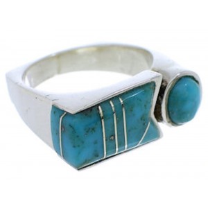 Authentic Turquoise And Sterling Silver Ring Size 5-3/4 UX39816