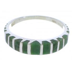 Genuine Sterling Silver Turquoise Inlay Ring Size 6-3/4 UX42494