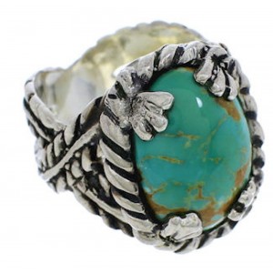Southwest Sterling Silver Jewelry Turquoise Ring Size 6-1/2 FX22741