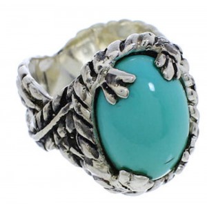 Genuine Sterling Silver Jewelry Turquoise Ring Size 5-3/4 FX22749